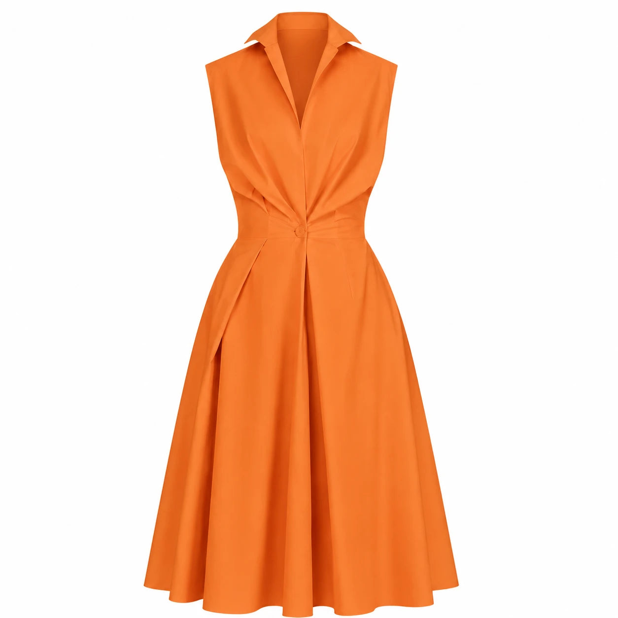 Sleeveless Collared Midi Dress WHD0606200