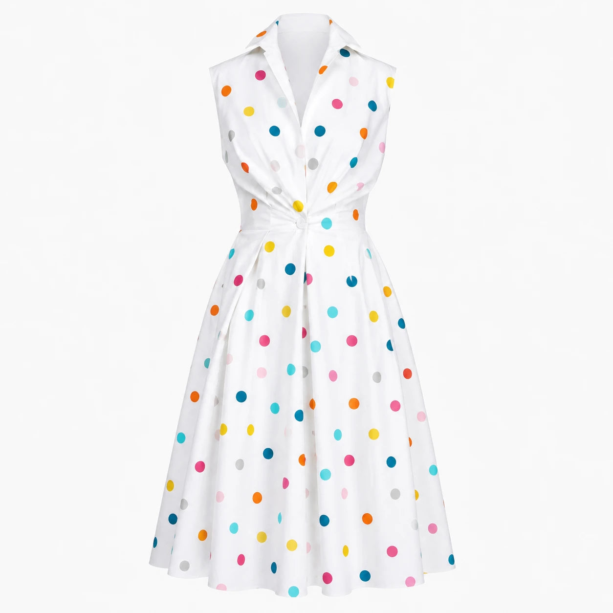 Sleeveless Collared Midi Dress WHD0606200