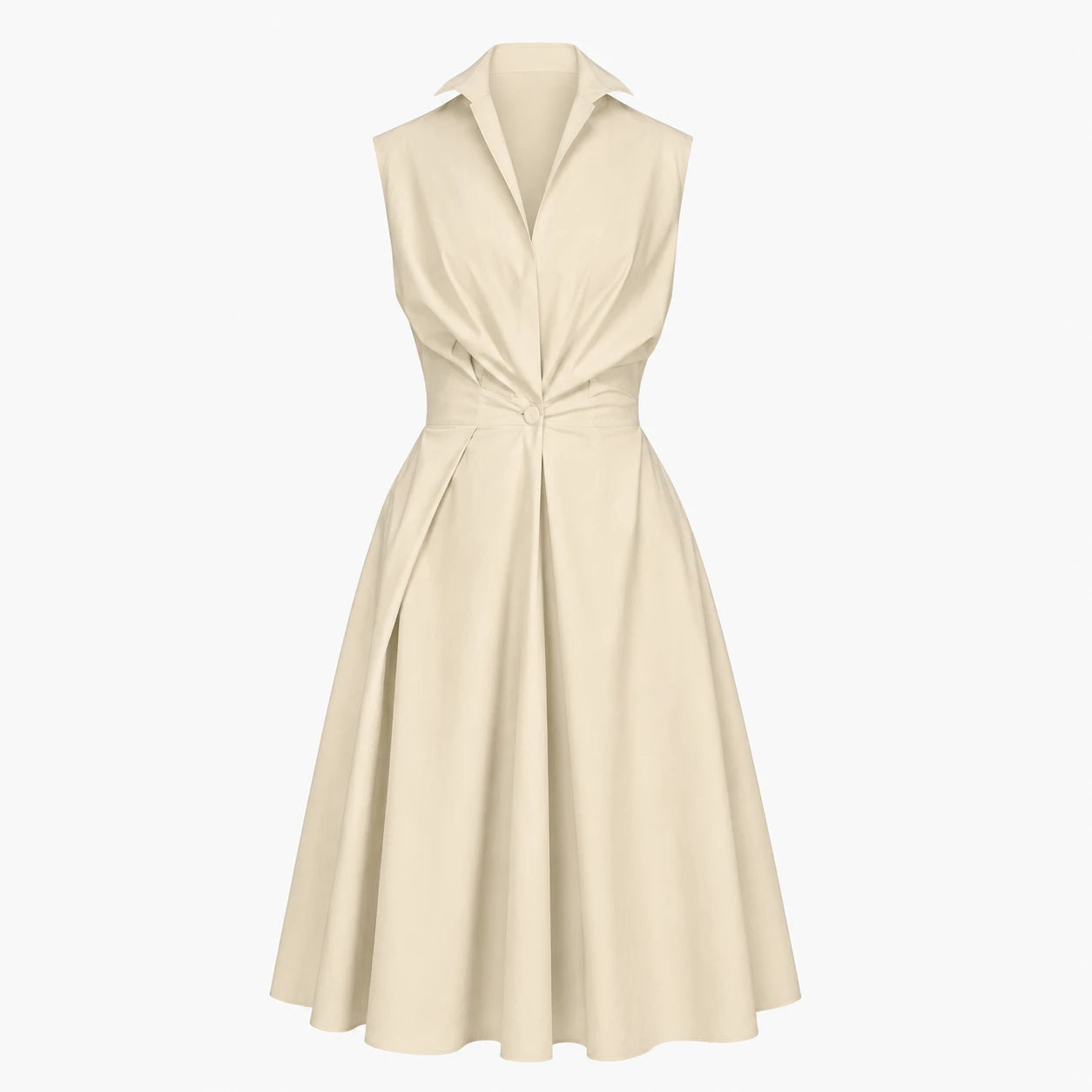 Sleeveless Collared Midi Dress WHD0606200