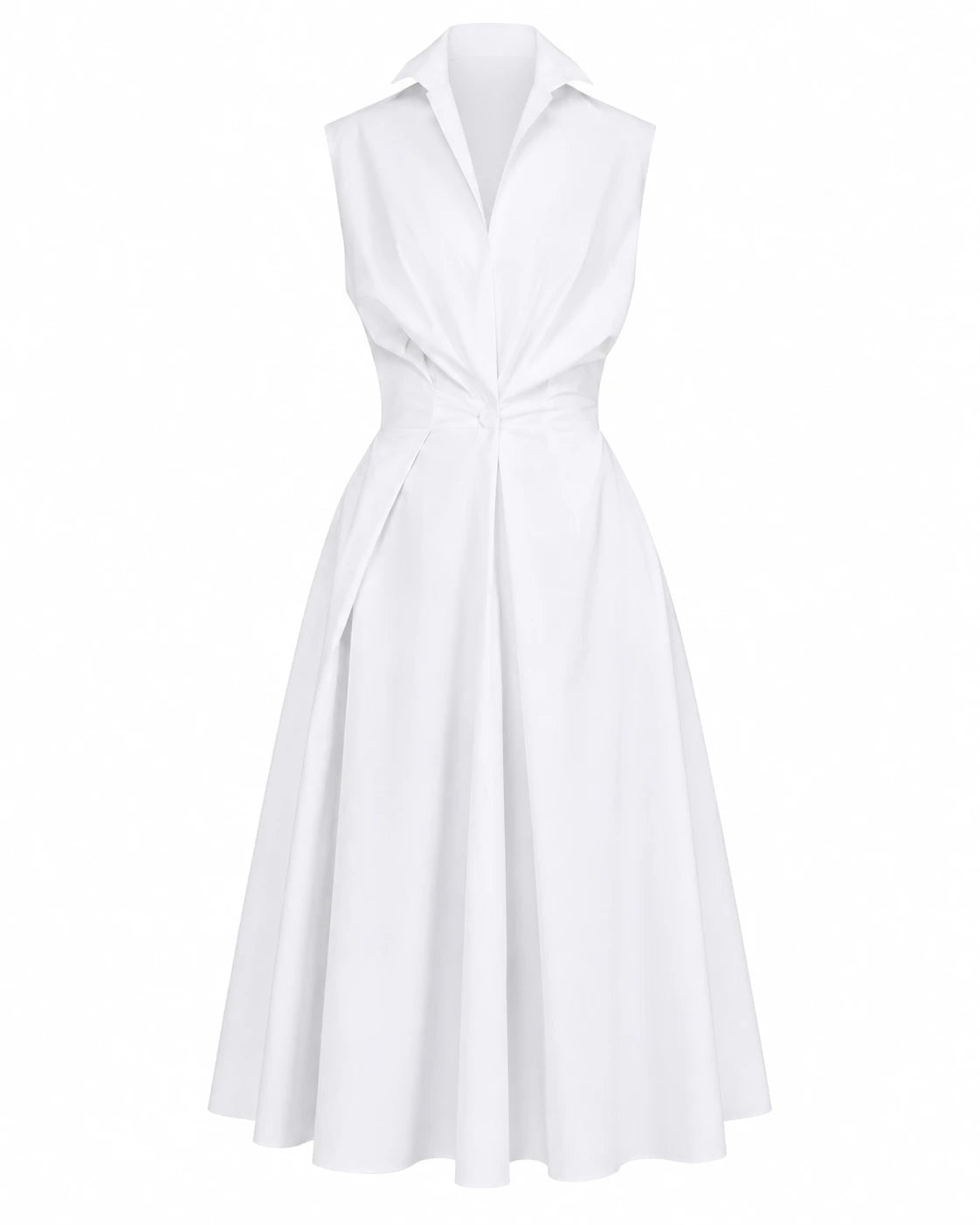 Sleeveless Collared Midi Dress WHD0606200