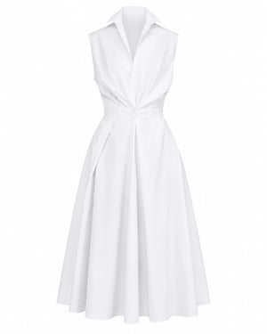 Sleeveless Collared Midi Dress WHD0606200