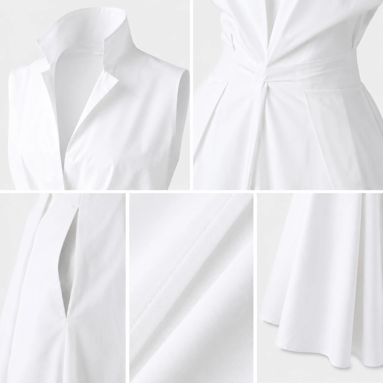 Sleeveless Collared Midi Dress WHD0606200