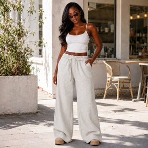 Drawstring Wide Leg Sweatpants WHD0606206