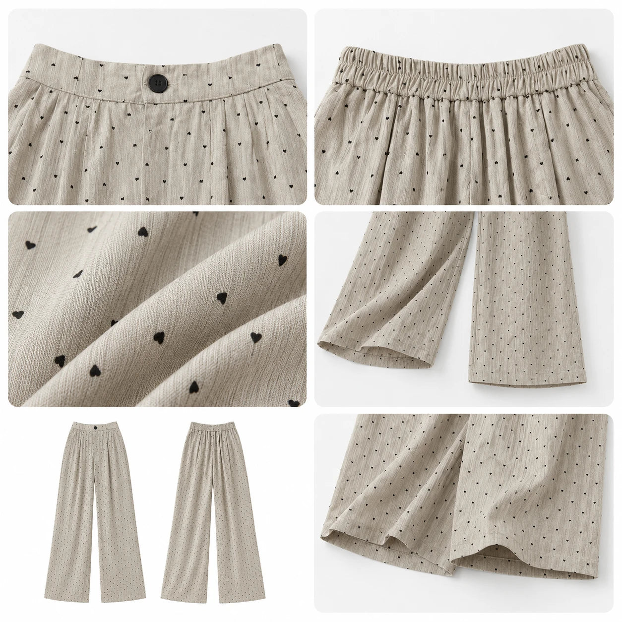 Mini Heart Wide Leg Pants WHD0606208