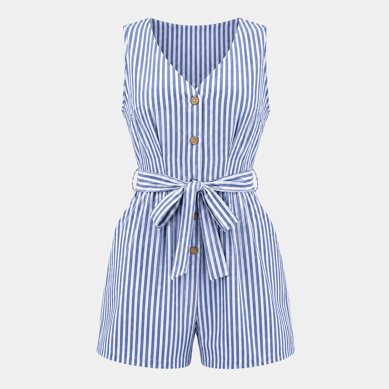 Striped Tie-Waist Romper WHD0606214