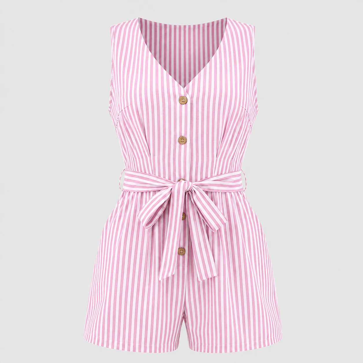 Striped Tie-Waist Romper WHD0606214