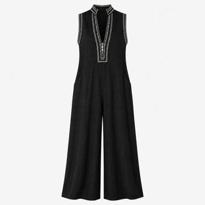 Contrast Trim Wide Leg Jumpsuit WHD0606216