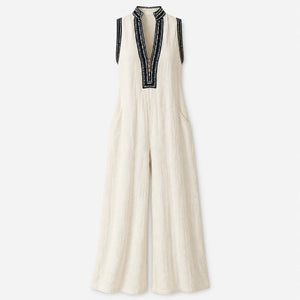 Contrast Trim Wide Leg Jumpsuit WHD0606216