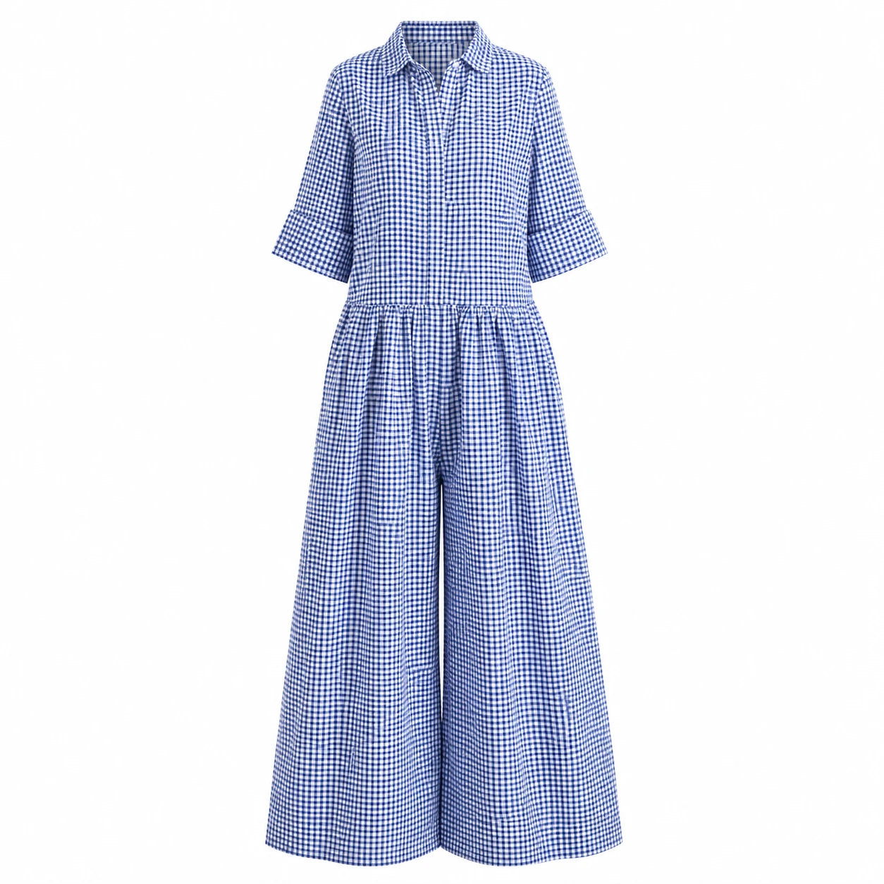 Gingham Wide Leg Jumpsuit WHD0606218