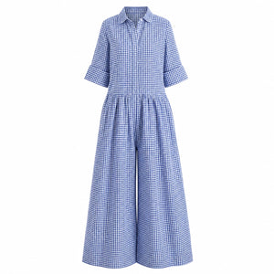 Gingham Wide Leg Jumpsuit WHD0606218