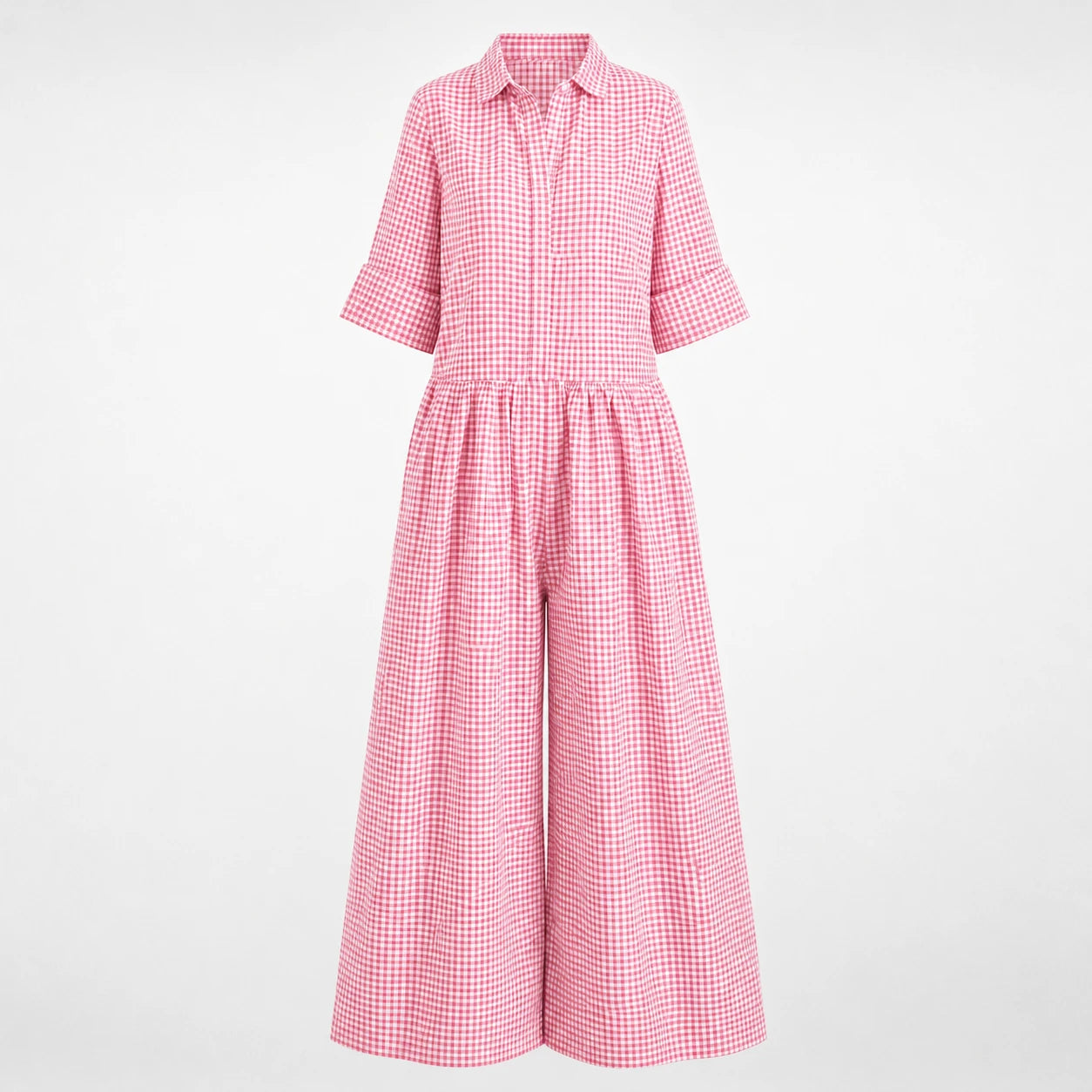 Gingham Wide Leg Jumpsuit WHD0606218