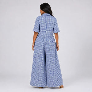 Gingham Wide Leg Jumpsuit WHD0606218