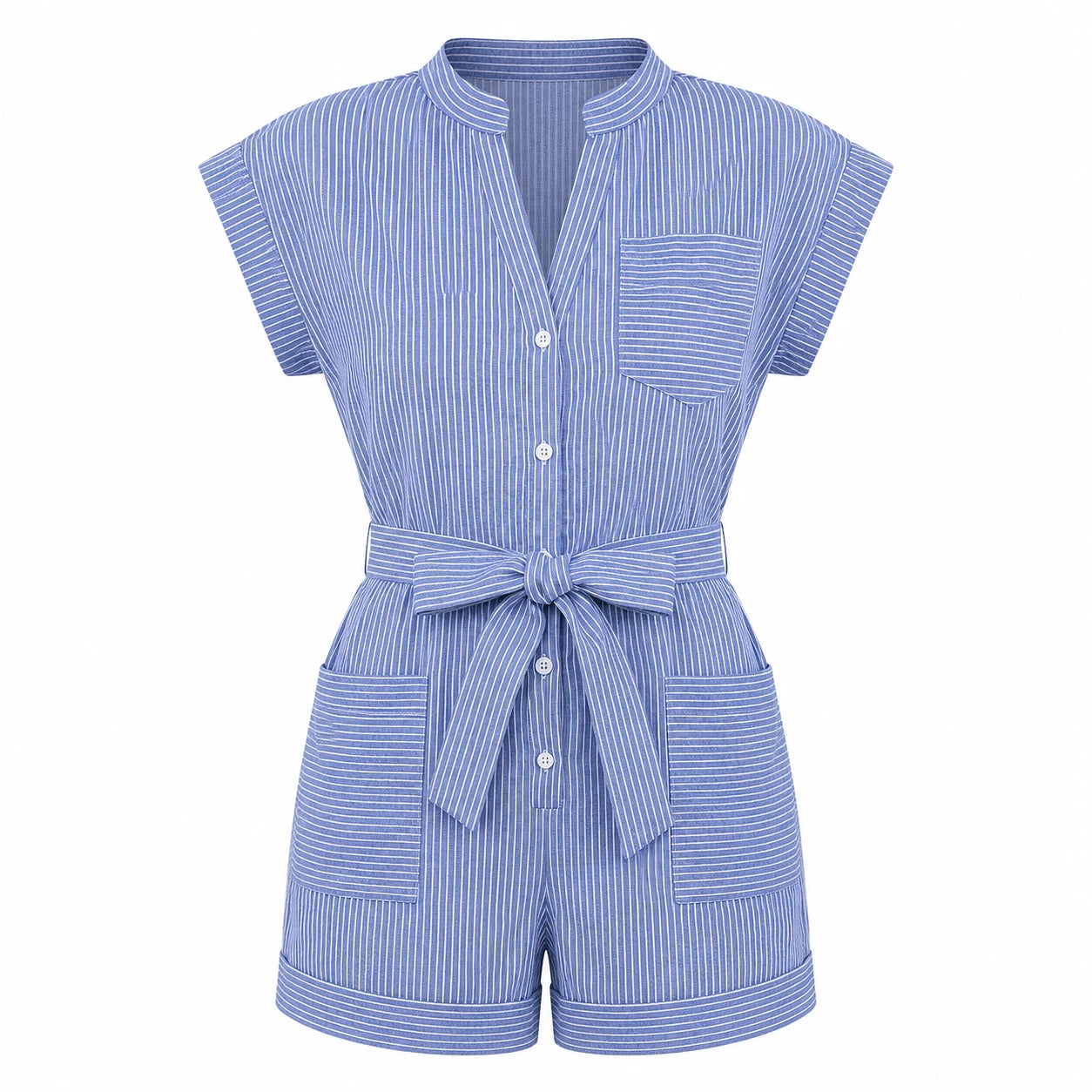 Striped Tie-Waist Romper WHD0606219