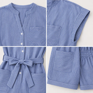 Striped Tie-Waist Romper WHD0606219