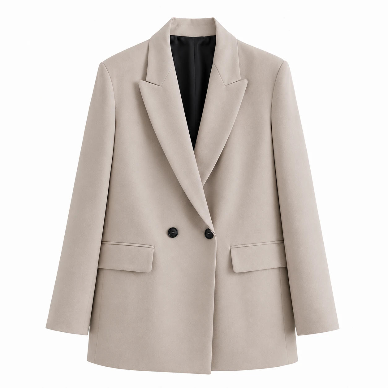 Double-Breasted Beige Blazer WHD0606228