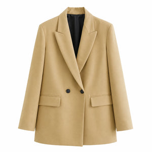 Double-Breasted Beige Blazer WHD0606228