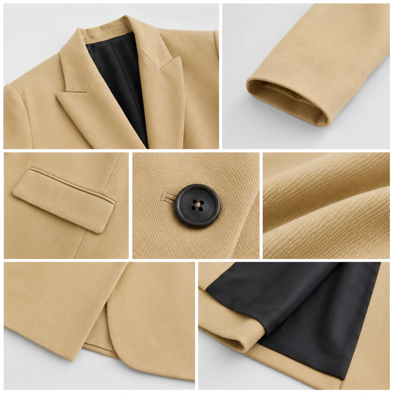 Double-Breasted Beige Blazer WHD0606228