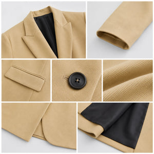 Double-Breasted Beige Blazer WHD0606228
