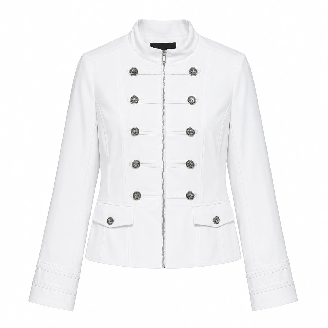 Military Button Zip Jacket WHD0606229