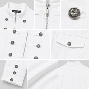 Military Button Zip Jacket WHD0606229