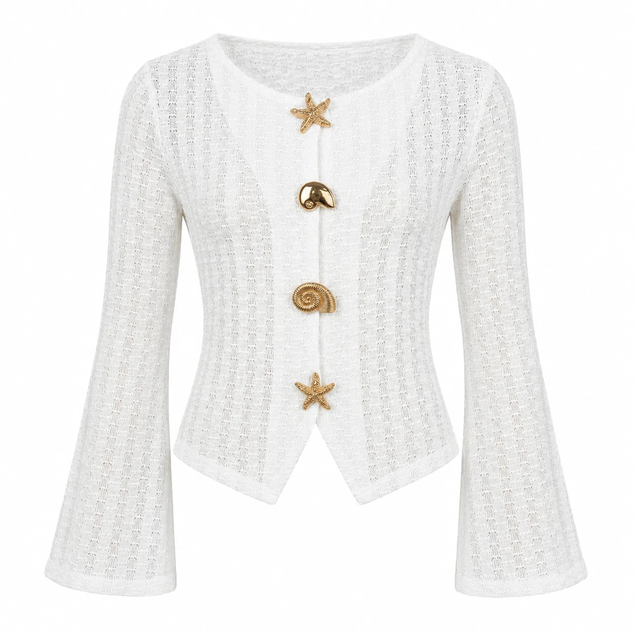 Shell Button Knit Cardigan WHD0606230
