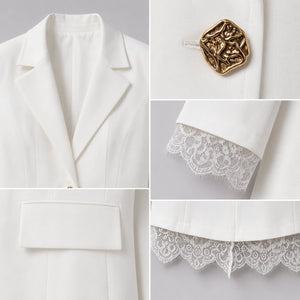 Lace Hem Tailored Blazer WHD0606232