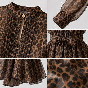 Leopard Tie-Waist Blouse WHD0606234