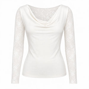 Lace Sleeve Cowl Top WHD0606235