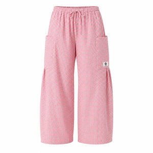 Gingham Wide Leg Pants WHD0606237