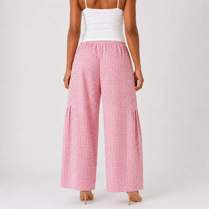 Gingham Wide Leg Pants WHD0606237