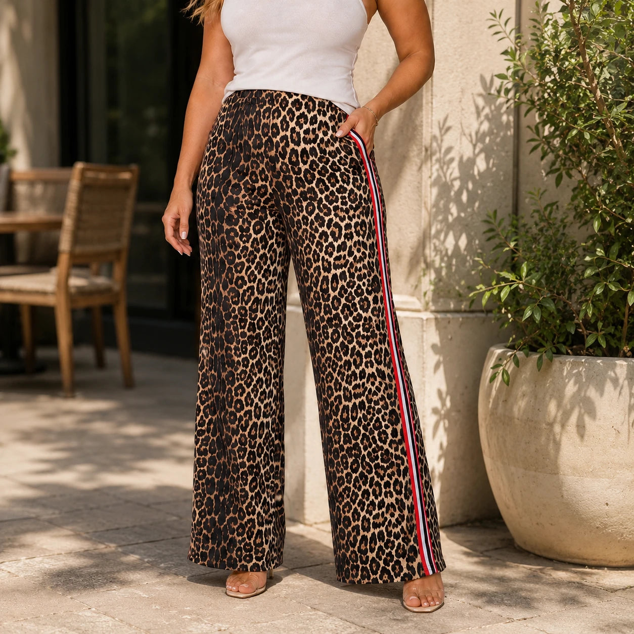Leopard Side Stripe Pants WHD0606238