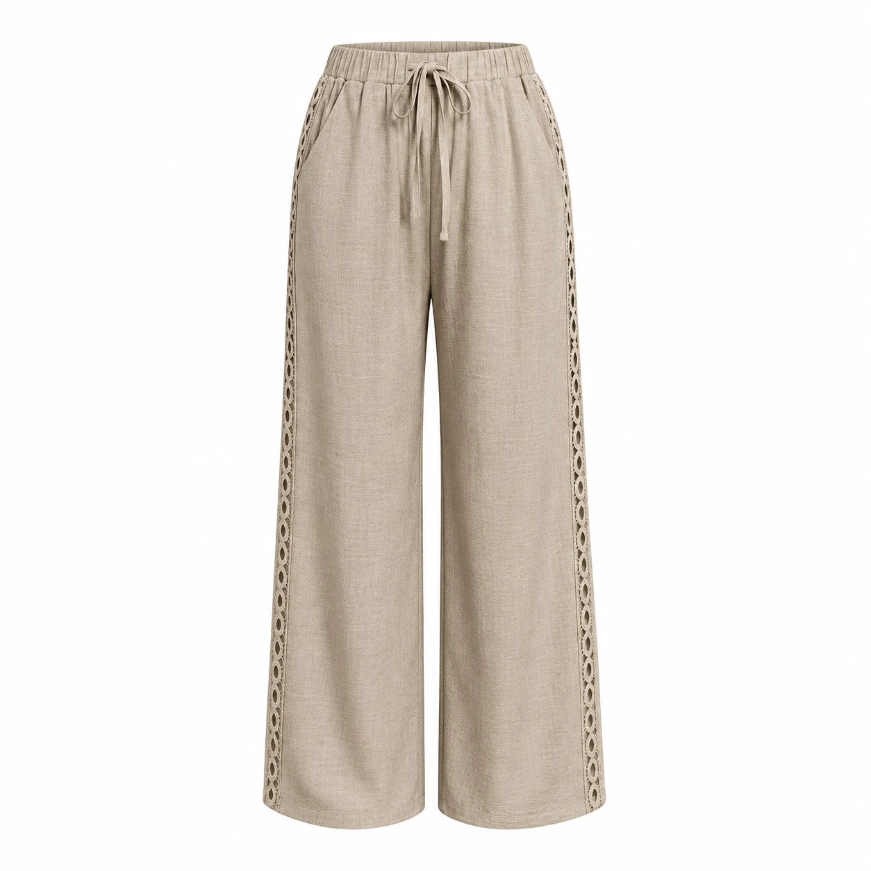 Lace Trim Drawstring Pants WHD0606240