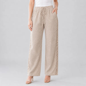 Lace Trim Drawstring Pants WHD0606240