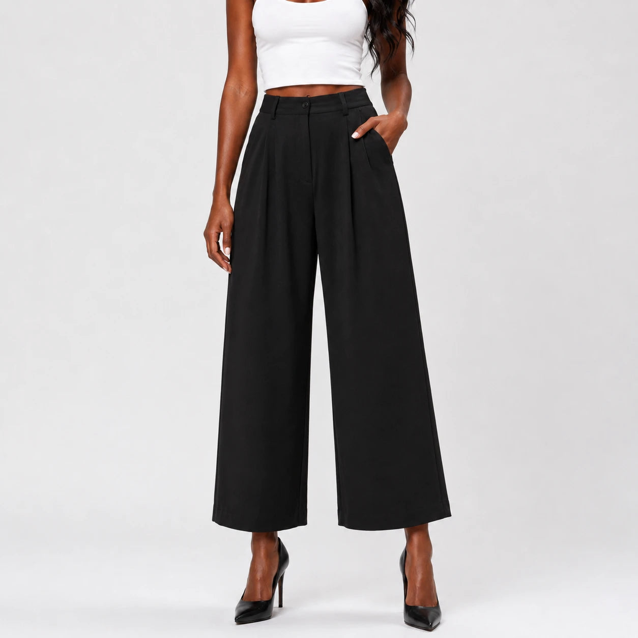 Pleated Wide Leg Pants WHD0606241
