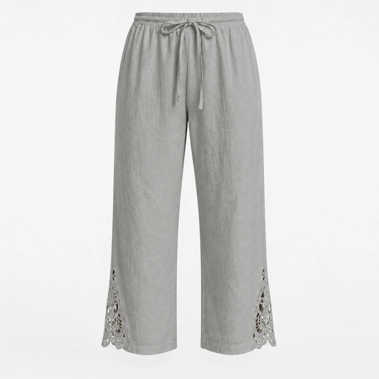Lace Hem Drawstring Pants WHD0606242