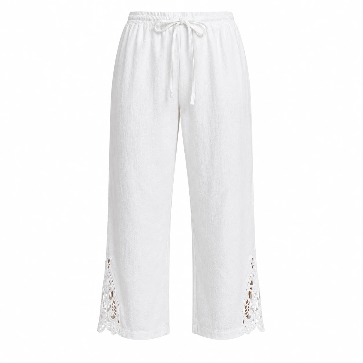 Lace Hem Drawstring Pants WHD0606242