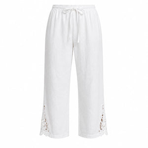 Lace Hem Drawstring Pants WHD0606242