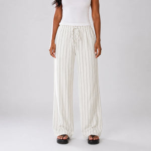 Striped Drawstring Wide Leg Pants WHD0606244