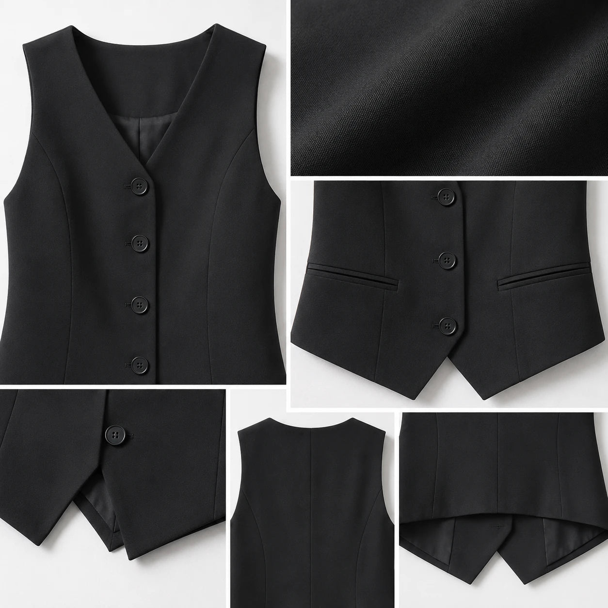 Tailored Button Front Vest WHD0606257