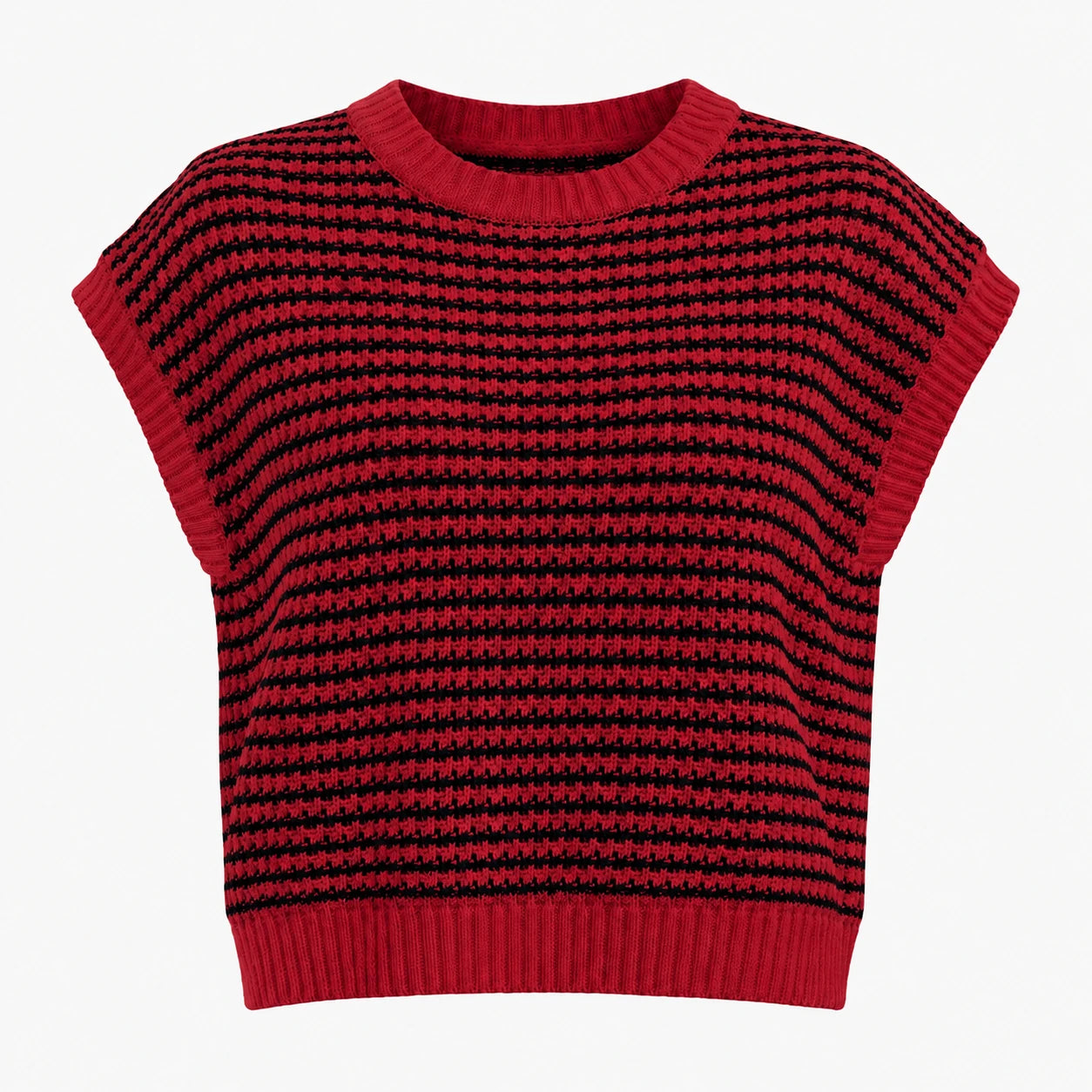 Striped Knit Sweater Vest WHD0606258