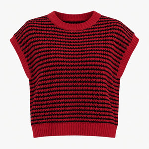 Striped Knit Sweater Vest WHD0606258