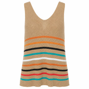 Multicolor Stripe Knit Tank WHD0606260