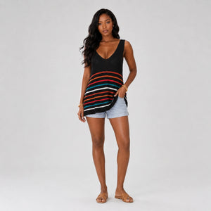 Multicolor Stripe Knit Tank WHD0606260