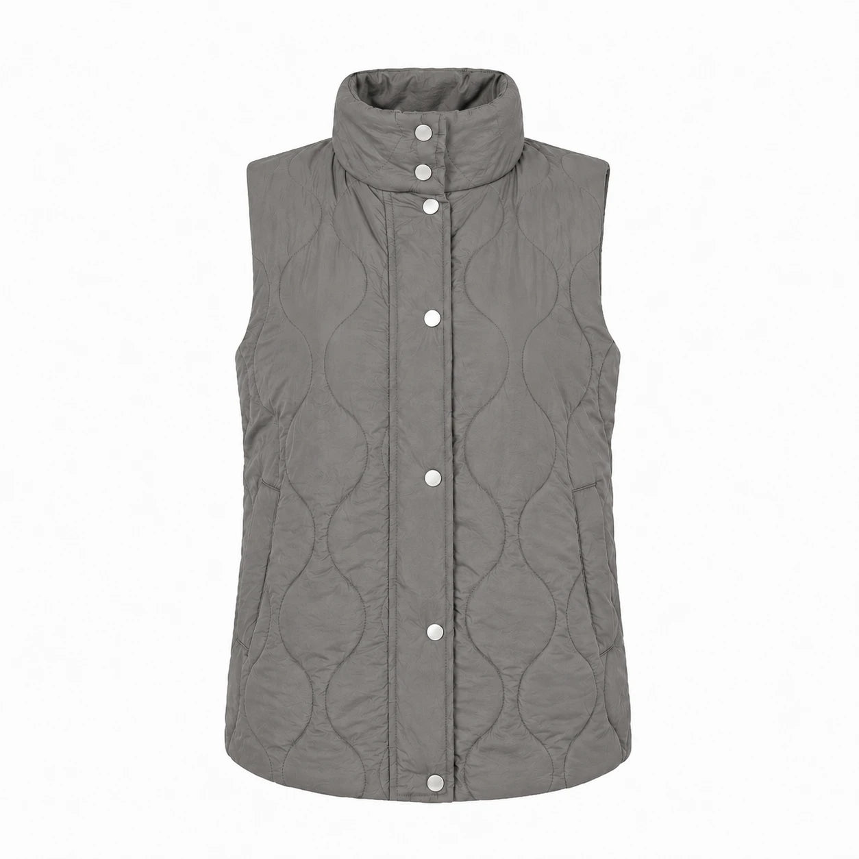 Olive Quilted Snap Vest WHD0606262