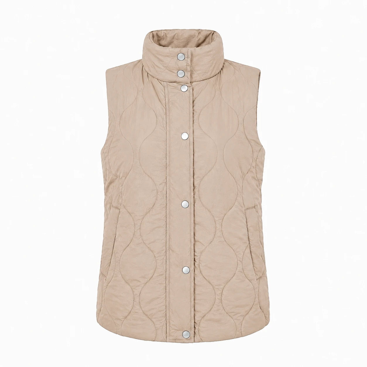 Olive Quilted Snap Vest WHD0606262
