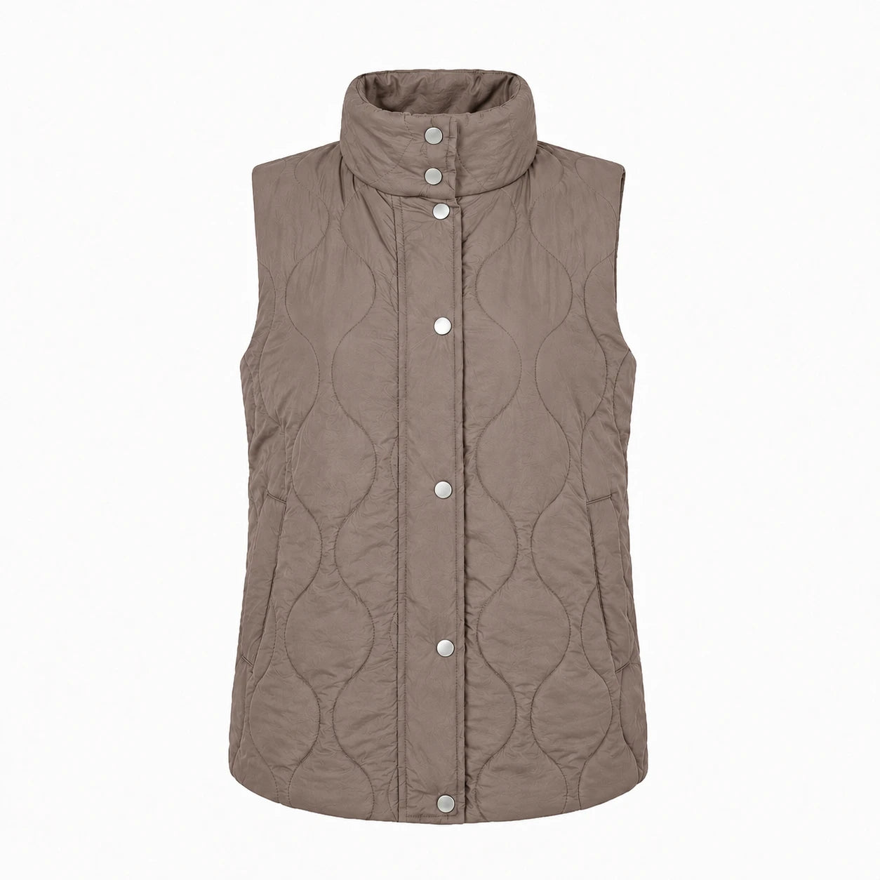 Olive Quilted Snap Vest WHD0606262