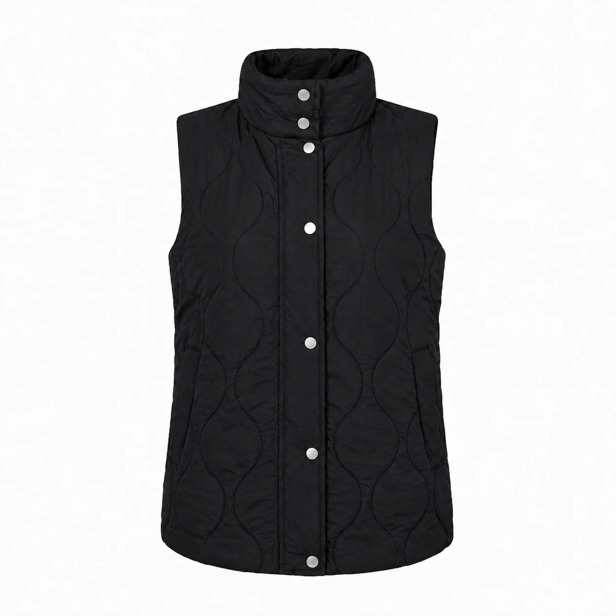 Olive Quilted Snap Vest WHD0606262