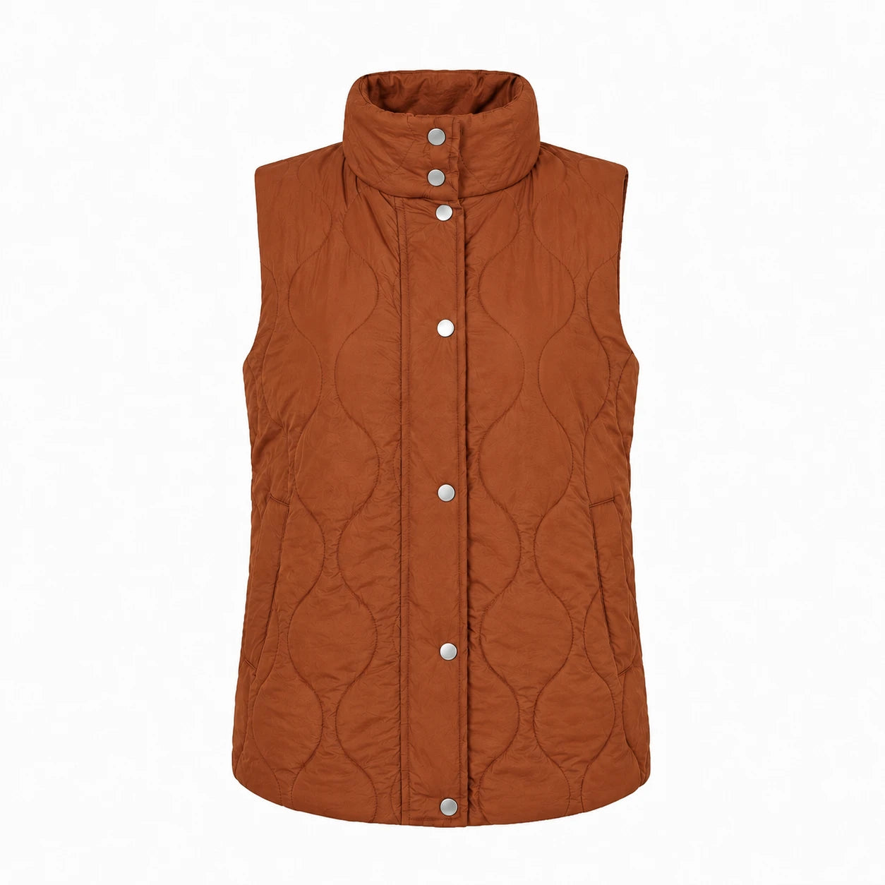 Olive Quilted Snap Vest WHD0606262