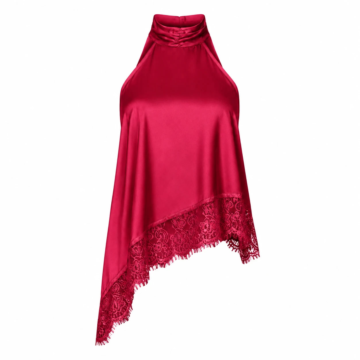 Asymmetric Lace Halter Top WHD0606263