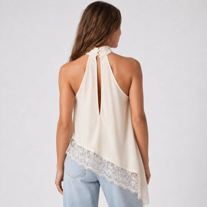 Asymmetric Lace Halter Top WHD0606263